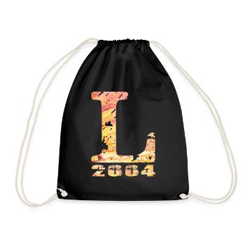 L 2004 Name Year of birth Gift - Drawstring Bag - black - Front