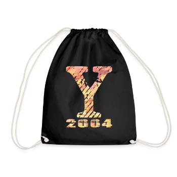 Y 2004 Name Geburtsjahr Geschenk - Turnbeutel - Schwarz - Vorne