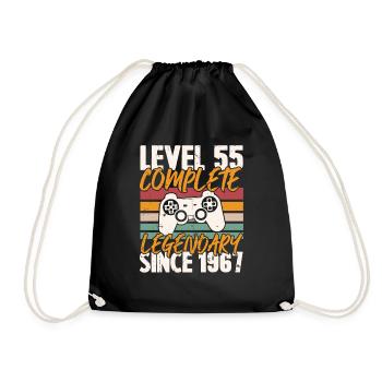 Niveau 55 Complet Vintage Anniversaire 55 Ans - Sac de sport léger - noir - Devant