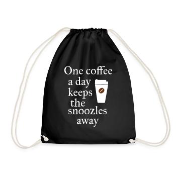 One coffee a day keeps the snoozles away - Drawstring Bag - black - Front