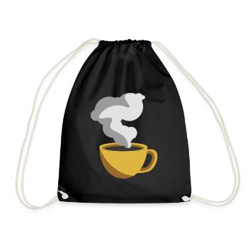 Kaffee Liebhaber Sticker Gelbe Kaffeetasse - Turnbeutel - Schwarz - Vorne