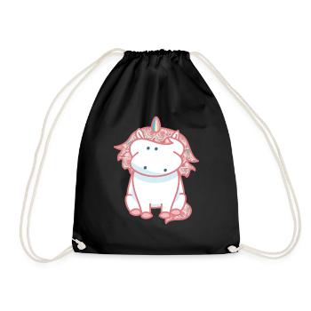 Licorne Rose (b) - Sac de sport léger - noir - Devant