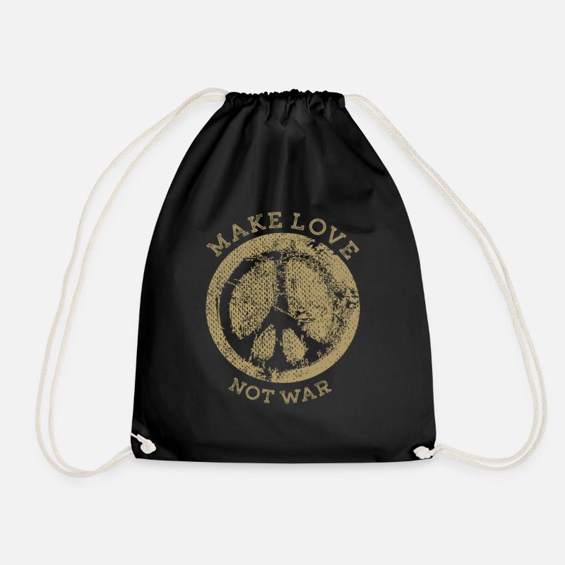 Make Love not War - Drawstring Bag - black