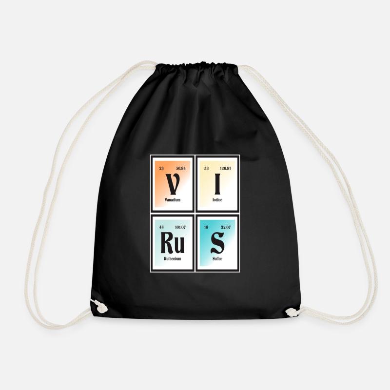 Virus - Periodic Table of Elements - Drawstring Bag - black