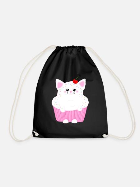 cupcake chat - Sac de sport léger - noir