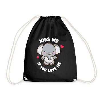 cute children's design with elephant - Drawstring Bag - black - Front