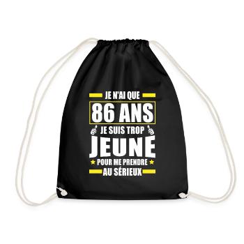 je n ai que 86 ans / humour anniversaire 86 ans - Sac de sport léger - noir - Devant