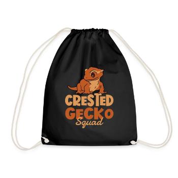 Crested Geckos Squad Ironic Lizard Reptilien - Turnbeutel - Schwarz - Vorne