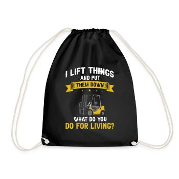 Warehouse drivers and warehouse workers for forklifts - Drawstring Bag - black - Front