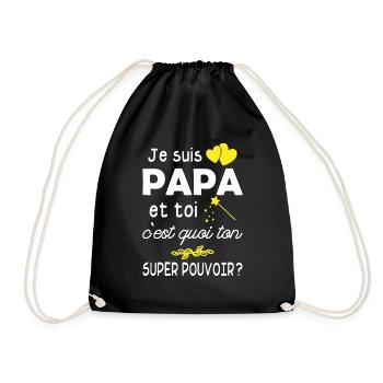 je suis papa / super papa / humour papa - Sac de sport léger - noir - Devant
