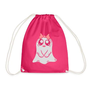 Comic Little Ghost Girl - Drawstring Bag - fuchsia - Front