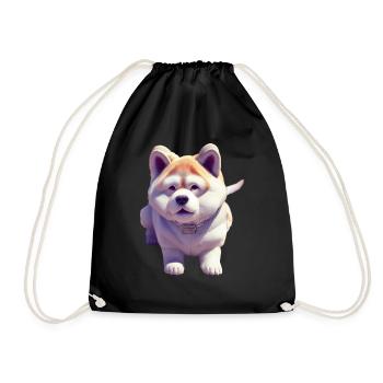 Akita Inu Dog - Akita Inu - Drawstring Bag - black - Front