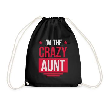 at The Crazy Aunt - Drawstring Bag - black - Front