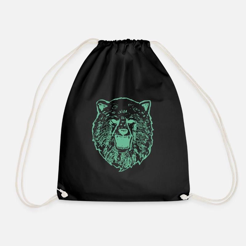 The bear is loose - Drawstring Bag - black