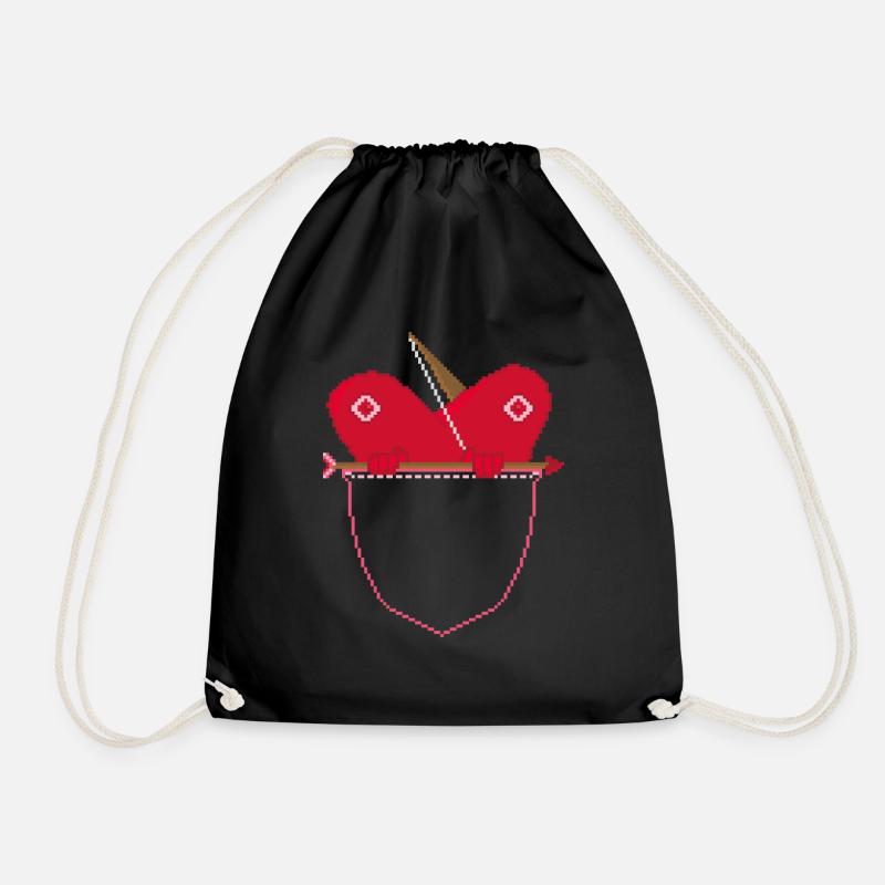 LOVE IN POCKET2 - Drawstring Bag - black
