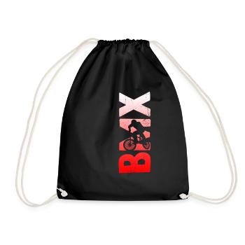 BMX cooles Retro Fan Geschenk Motiv für Junge Mädc - Turnbeutel - Schwarz - Vorne