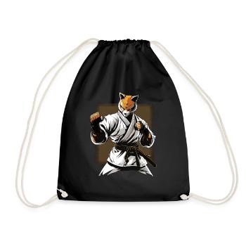 Japanische Karateka Kampfkunst -Karate Fox in - Turnbeutel - Schwarz - Vorne