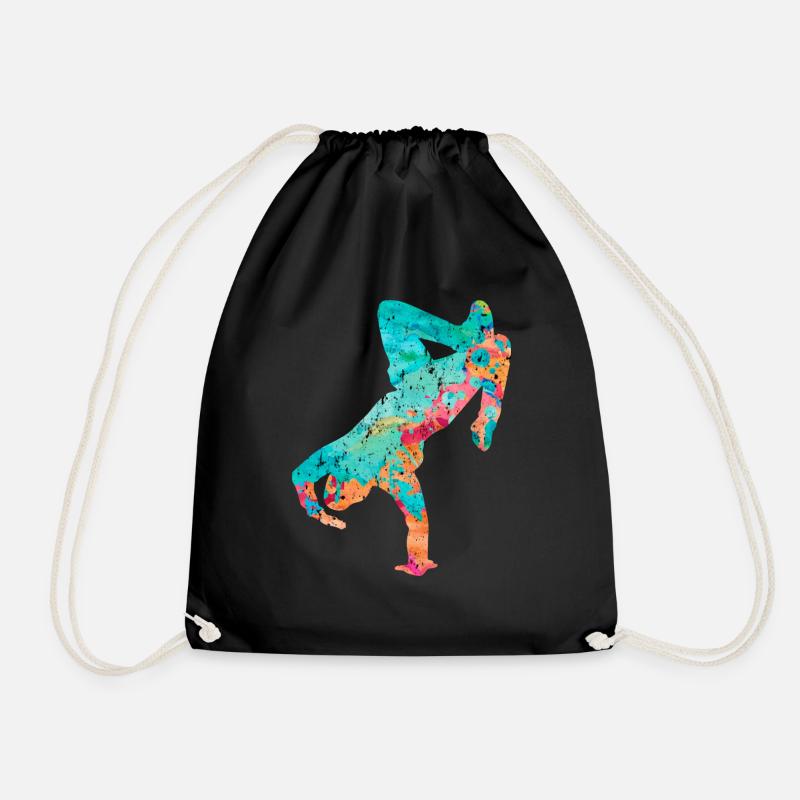 Breakdance Breakdancer PopArt - Turnbeutel - Schwarz