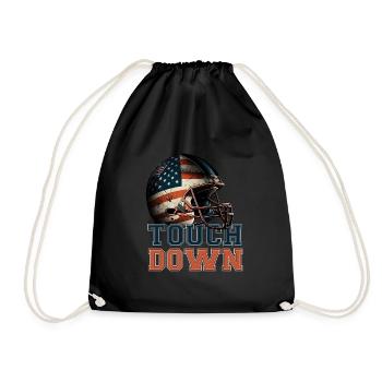 American Football, Touchdown, Touch Down Design - Turnbeutel - Schwarz - Vorne