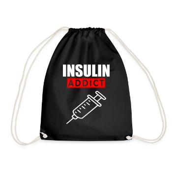 Insulin addict logo - Drawstring Bag - black - Front