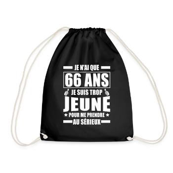 je n ai que 66 ans / cadeau anniversaire 66 ans - Sac de sport léger - noir - Devant
