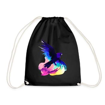 Budgerigar cockatiel bird owner bird - Drawstring Bag - black - Front