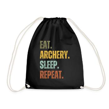 EAT ARCHERY SLEEP REPEAT - Drawstring Bag - black - Front