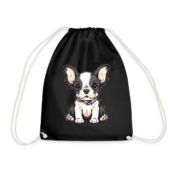 Cute puppy - Drawstring Bag - black - Front