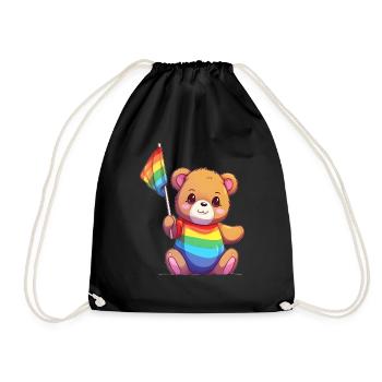 L’amour est une nécessité pour l’ours - Sac de sport léger - noir - Devant