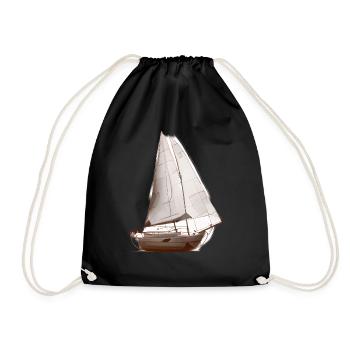 Sailing Ship Sailing Sailing Sailing Sailing Sailboat - Drawstring Bag - black - Front