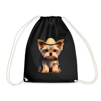 Dog Owner Yorkshire Terrier Puppy Dog - Drawstring Bag - black - Front