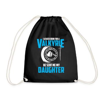 Walküre Wikinger Nord Vater Tochter Baby Valkyrie - Turnbeutel - Schwarz - Vorne