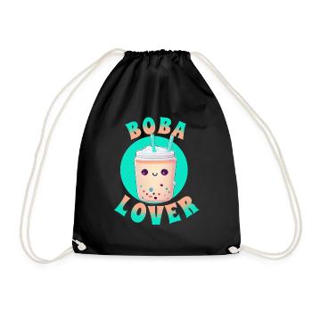 Bubble milk tea lover - Drawstring Bag - black - Front