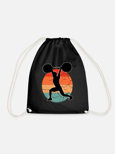 Vintage-Fitness-Workout Sonnenuntergang - Turnbeutel - Schwarz
