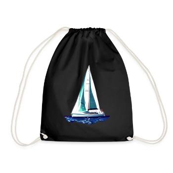 Sailing Sailboat Sailing Sailing Sailing Ship - Drawstring Bag - black - Front