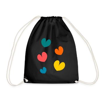 SAINT VALENTINE. bachelorette party. I LOVE YOU. I LOVE YOU. LOVE - Drawstring Bag - black - Front