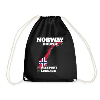 Norway Bound Country Travel Norwegian Flag - Turnbeutel - Schwarz - Vorne