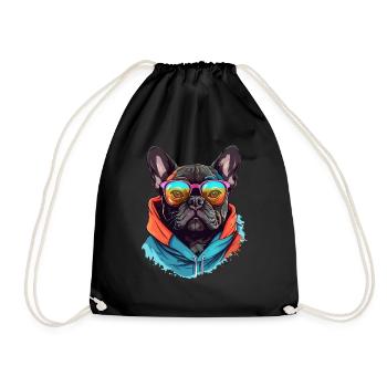 Compagnon de la ville : le fantôme du bouledogue français - Sac de sport léger - noir - Devant