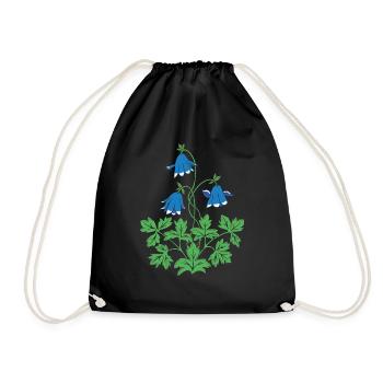 Columbine en bleu et vert - Sac de sport léger - noir - Devant