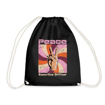 Paix. Style de vie hippie - Sac de sport léger - noir - Devant