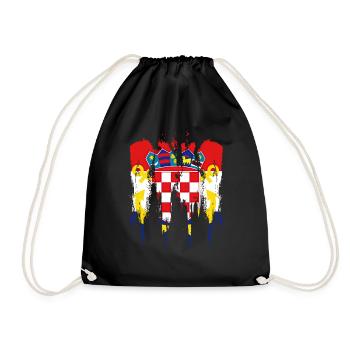 Kroatien Kroatisch Hrvatska Kroatien Kroaten vatreni - Turnbeutel - Schwarz - Vorne
