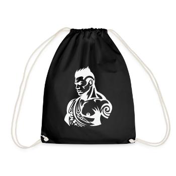Tribal Boxer / Fighter Logo Tattoo Design - Sac de sport léger - noir - Devant