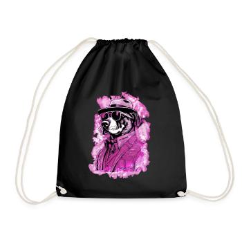No excuses Gangster Dog no excuses pink - Drawstring Bag - black - Front