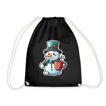 Snowman - Drawstring Bag - black - Front
