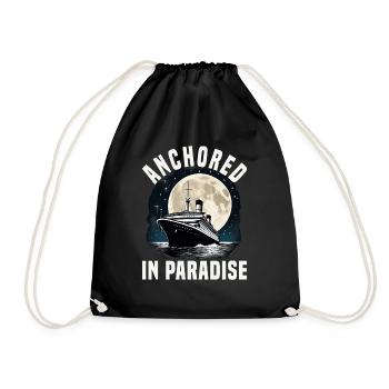 Anchored In Paradise Cruise Ship Vacation Group - Turnbeutel - Schwarz - Vorne