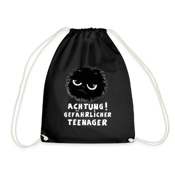 Méfiez-vous des adolescents dangereux - Sac de sport léger - noir - Devant