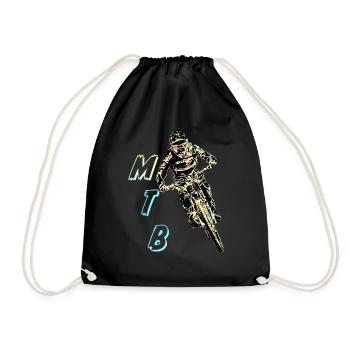MTB downhill - Drawstring Bag - black - Front