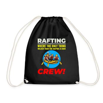 Rafting Team Floß Wildwasser Rafter Paddel Lustig - Turnbeutel - Schwarz - Vorne