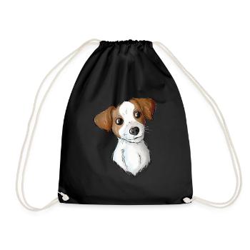 Jack Russell Pattern 2 2 - Turnbeutel - Schwarz - Vorne