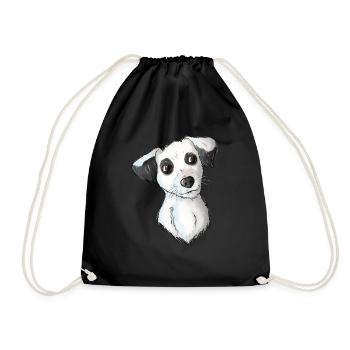 Jack Russell Pattern 6 - Turnbeutel - Schwarz - Vorne